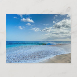 En solig strand från fjärran briefkaart