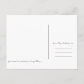 "En" teken Save the Date Briefkaart (Achterkant)