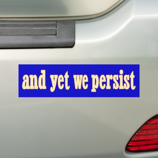 En toch blijven we volharden bumpersticker (Op auto)