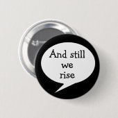 En toch stijgen we, motivatie, ronde button 5,7 cm (Voorkant /achterkant)