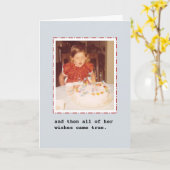 En toen kwamen al haar wensen uit. Birthday Kaart (Gele Bloem)