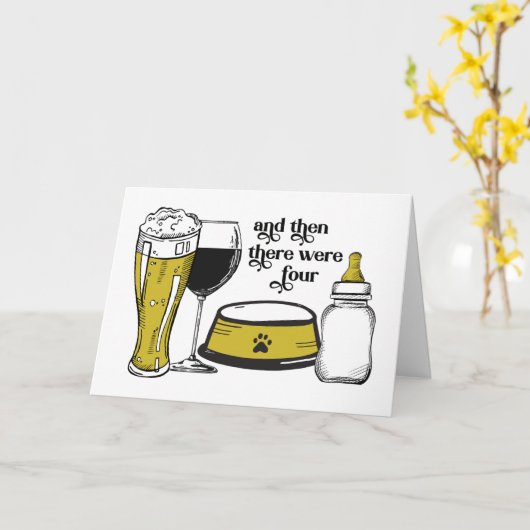 En toen waren er vier Baby-kaarten Kaart (Gele Bloem)