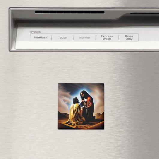 En toen was er Man Black Christelijk Art Magnet (Insitu (Vaatwasser))