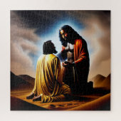 En toen was er Man Black Christelijk Art Puzzle Legpuzzel (Verticaal)