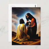 En toen was er Man zwart Christelijk Briefkaart (Voorkant / Achterkant)