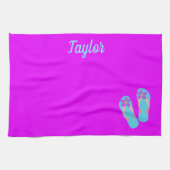  en tropische Teenslippers Theedoek (Horizontaal)