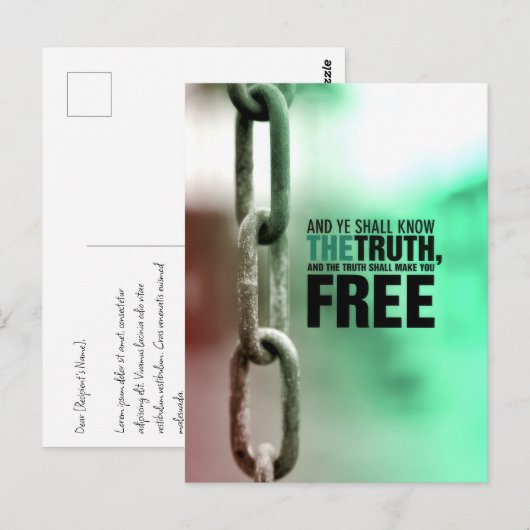 En u zult de waarheid kennen briefkaart (Voorkant / Achterkant)