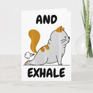 En Uitademende Yoga Kat Comfort Kleuren Volwassene Kaart