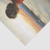 En ung Kvinde Betragter et Sankthansbål Tissuepapier (Detail)