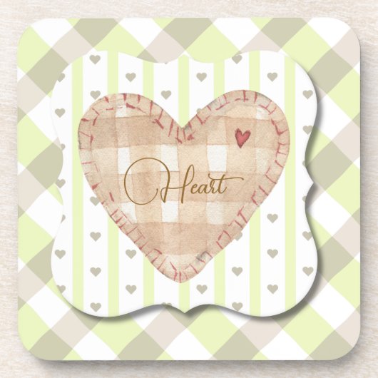  en uniek hartpatroon dat Tartan schaduwt Bier Onderzetter (Voorkant)