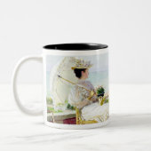 En vakantie tweekleurige koffiemok (Links)