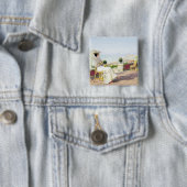 En vakantie vierkante button 5,1 cm (In situ)