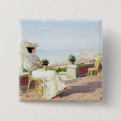 En vakantie vierkante button 5,1 cm (Voorkant)