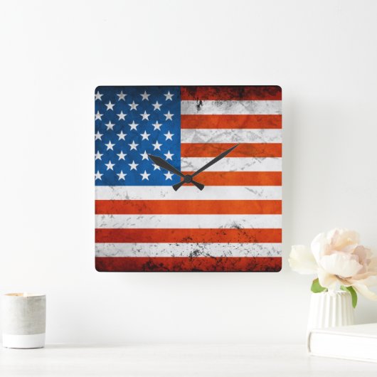  en vernederende Amerikaanse vlag Vierkante Klok (Huis)