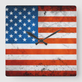  en vernederende Amerikaanse vlag Vierkante Klok (Voorkant)