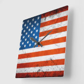  en vernederende Amerikaanse vlag Vierkante Klok (Hoek)
