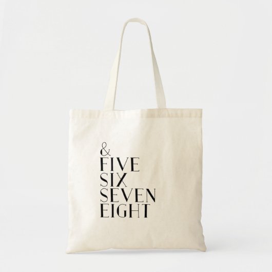 En vijf zes zeven dansgetallen tote bag (Voorkant)