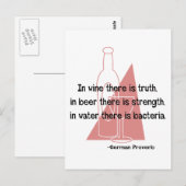 En Vino Veritas-retro Briefkaart (Voorkant / Achterkant)