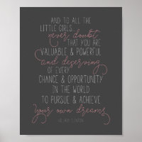 En voor alle meisjes Hillary Clinton Quote