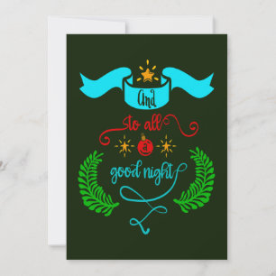 En voor een goede nacht Kerstmis, Typografie, ZSG Feestdagenkaart
