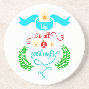 En voor een goede nacht Kerstmis, Typografie, ZSG Zandsteen Onderzetter