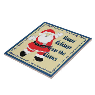 "En voor iedereen een Goede nacht" kerstman Tegeltje