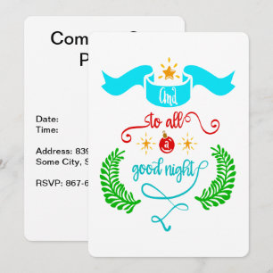 En voor iedereen een goede nacht Kersttypografie Kaart