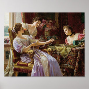  en voortreffelijk, elegante dames en juwelen poster