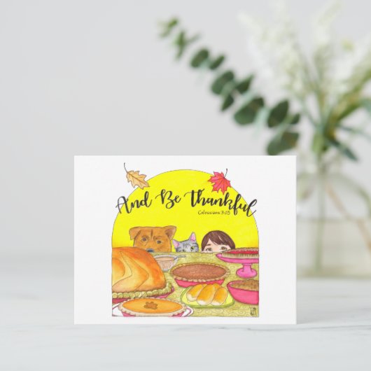 En wees dankbaar Inspirerend Briefkaart (Staand voorkant)