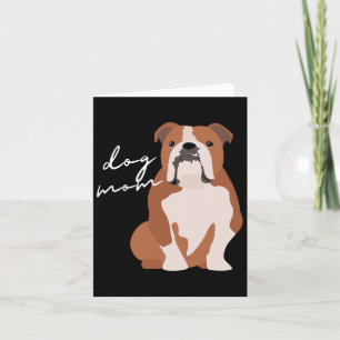 En Witte Engelse Bulldog Hond Moeder Vrouw Kaart
