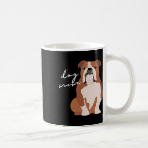 En Witte Engelse Bulldog Hond Moeder Vrouw Koffiemok