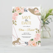 En ze gaan naar het altaar! Derby-thema Save The Date (Staand voorkant)