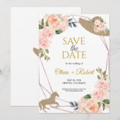 En ze gaan naar het altaar! Derby-thema Save The Date (Voorkant / Achterkant)