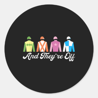 En ze hebben een paardenrace derby dag ronde sticker