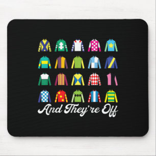 En ze hebben paardenrennen Derby Day Funny Silks Muismat