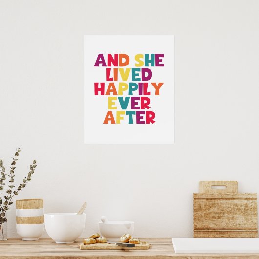 En ze leefde gelukkig ook na poster (Keuken)