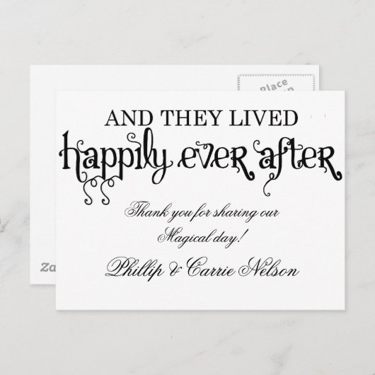 En ze leefden nog lang en gelukkig briefkaart (Voorkant / Achterkant)