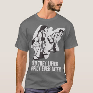 En ze liepen gelukkig af na gym Couple T-shirt