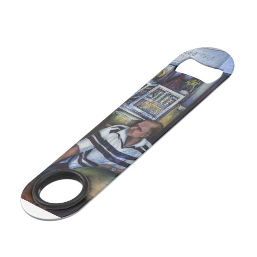 En... ze trouwde met de postbode, Singapore Speed Flessenopener (Voorkant Gekanteld)