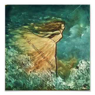 En ze vertrouwde haar reis... foto afdruk