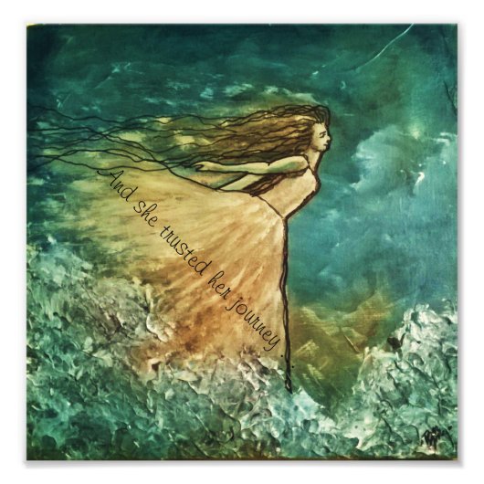 En ze vertrouwde haar reis... foto afdruk (Voorkant)