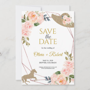 En ze zijn naar het altaar! Derby-thema Save The Date