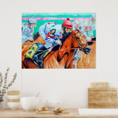 En ze zijn uit, paardenraces poster (Keuken)