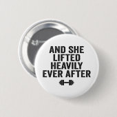 En ze zweette ooit zwaar na grappige fitness ronde button 5,7 cm (Voorkant /achterkant)