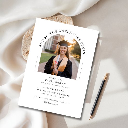 En zo begint het avontuur Afstudeerder Party Arch  Kaart