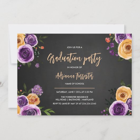 En zo begint het avontuur Floral Afstuderen Photo Kaart (Achterkant)