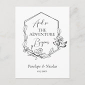 En zo begint het avontuur het datum Briefkaart te (Voorkant)