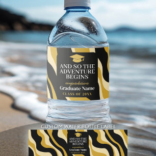 En zo begint het avontuur - het moderne Afstuderen Waterfles Etiket