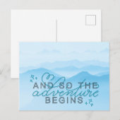 "En zo begint het Avontuur"Inspirerend Citaat Briefkaart (Voorkant / Achterkant)