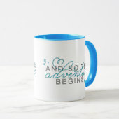 "En zo begint het Avontuur"Inspirerend Citaat Mok (Voorkant rechts)
